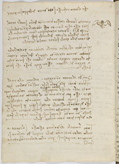 Codice sul volo degli uccelli, c. 1505-06, manoscritto su carta, cc. 18, foglio 5 verso da Leonardo da Vinci